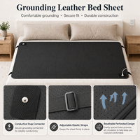 Tapis de mise à la terre en cuir PU noir, coussin conducteur antistatique doux pour le sommeil et l'usage domestique, fourniture d'usine OEM/ODM