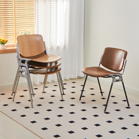 Chaise de salle à manger avec pieds en acier inoxydable, style moderne et luxueux, chaises de salle à manger nordiques en fer, style rétro, chaise de café simple