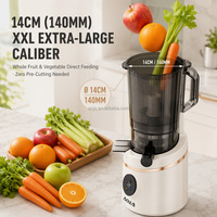 Extracteur de jus lent AOJA 250W, faible bruit, panneau tactile, goulot large de 14 cm, taux d'extraction de jus jusqu'à 75 %, nettoyage facile avec brosse, OEM