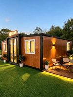 Casa Contenedor de Lujo de Acero Plegable y Expandible de 20 pies, Diseño Moderno Desmontable, Unidad de Vivienda Modular Económica, Dormitorio, Baño, Villa