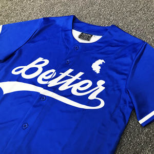 Camisetas de béisbol unisex al por mayor Logotipo de equipo personalizado diseño de sublimación de poliéster estilo Hip Hop talla grande para ropa deportiva impresa - Product Image 4