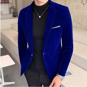 2025 Autumn Men's <strong>Velvet</strong> Casual Suit <strong>Jacket</strong> Fashionable Light Luxury Style Fashion Slim Fit High Quality Plus Size Suit <strong>Jacket</strong> - Product Image 1