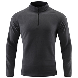 Maglia Sportiva a <span class=keywords><strong>Maniche</strong></span> <span class=keywords><strong>Lunghe</strong></span> da Uomo, Asciugatura Rapida, Collo Alto, Autunnale, per Fitness, Corsa, Casual, con Zip, Traspirante, per Allenamento - Product Image 3