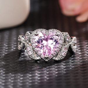 Anello con Fiocco a Cuore Rosa Dolce per Donne, Gioiello da Dito alla Moda - Product Image 5