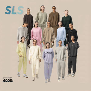 Sudadera de Cuello Redondo para Hombre, de Alta Calidad, para Otoño, 400G, Tejido de Rizo Grueso, Color Sólido, Poliéster/Algodón, Ecológica - Product Image 2