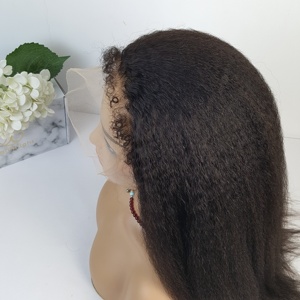 Perruque Lace Front HD Highknight <span class=keywords><strong>Kinky</strong></span> Edges avec Ligne de Cheveux Naturelle, Cheveux Humains Raides <span class=keywords><strong>Kinky</strong></span> avec Bords Bouclés et Baby Hair, Fermeture en Dentelle - Product Image 3