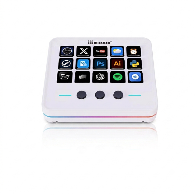MiraBox M18 V3 OEM Creator Console with 15 LCD Keys and RGB Lighting for Content Creation Equipment Brands