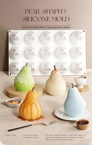Moule en silicone en forme de poire à 15 cavités, qualité alimentaire LFGB Platine, antiadhésif, pour mousse, gâteau, bonbons, pâtisserie, nouvelle arrivée - Product Image 6