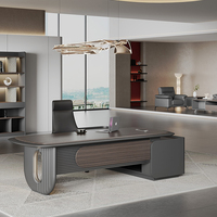 Scrivania Direzionale in Legno di Lusso Moderna, Design per Ufficio Manager, Vendita Diretta dalla Fabbrica KMJ