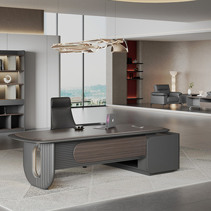 Escritorio Ejecutivo de Madera Moderno y de Lujo, Venta Directa de Fábrica KMJ, Mesa de Oficina para Gerentes, Diseño de Escritorio de Oficina - Product Image 1