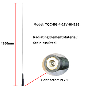 Antenna CB per Camion/Auto Huahong HH136 27MHz con Montaggio a Frusta - Product Image 3