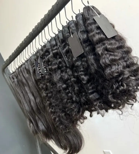 Ấn Độ thô chưa qua chế biến thô tự nhiên lượn sóng thẳng xoăn tóc dệt bó bán buôn nguyên liệu số lượng lớn Ấn Độ tóc con người nhà cung cấp - Product Image 6