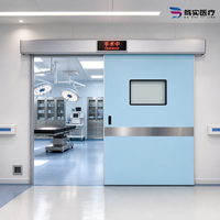 Portes pour hôpital, porte coulissante hermétique automatique, porte coulissante médicale hermétique mains libres avec fenêtre d'observation
