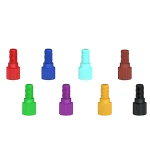Colorful flangeless fittings PP material 1/4-28 and M6 thread plastic fittings