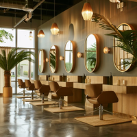 Nouveau comptoir de réception de salon de coiffure élégant de Turri belle vitrine de perruque cosmétique éclairée par LED pour le design d'intérieur de spa et de salon