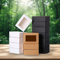 Emballage en carton rigide, matériaux recyclés écologiques, boîtes cadeaux, design tendance, boîte de luxe blanche avec fenêtre transparente, portable