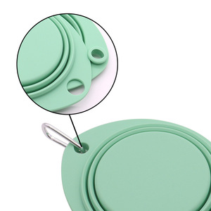 Tazones de Viaje para Perros 2 en 1, Portátiles, Duraderos, Redondos, de Silicona, Plegables, con Gancho para Alimentar - Product Image 4