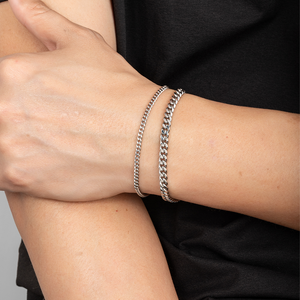 Pulsera chapada en oro de 14K que no se deslustra, de 7/7.5/8/8.5/9 pulgadas, cadena cubana en capas de 3mm/5mm, pulseras delicadas para mujer y hombre - Product Image 4