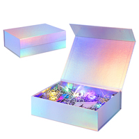 Boîte cadeau rigide pliable avec couvercle rabattable, laminée au laser sur mesure, pour l'emballage de produits haut de gamme et la présentation de l'image de marque
