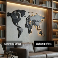 Mapa del Mundo Tridimensional de Madera de Alta Gama para Decoración de Pared |   Arte Mural Retro de Viajes, Adecuado para Decoración del Hogar y la Oficina