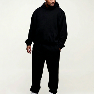Regular Fit Boxy Unisex Winter Breathable Eco-Friendly 100% Cotton Tracksuit <b>Set</b> Hooded Lounge Joggers Streetwear Custom Logo - Product Image 1