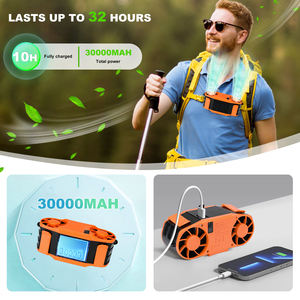 พัดลมพกพาแบบหนีบเอวพร้อมแบตเตอรี่แบบชาร์จได้ 30000mAh และพาวเวอร์แบงค์ 7 ระดับความเร็ว ใช้งานได้นานสูงสุด 32 ชั่วโมง เหมาะสำหรับการ<span class=keywords><strong>ทำงาน</strong></span>กลางแจ้ง - Product Image 3