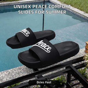 Sandales unisexes en EVA confortables et antidérapantes pour l'été, design lettres 'Peace', claquettes tendance pour usage décontracté extérieur/intérieur, Evergreen Home - Product Image 2