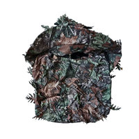 Chapeau camouflage 3D à feuilles avec masque intégré, respirant et léger, casquette de chasse en polyester avec masque, accessoires de camouflage pour la chasse