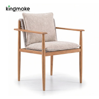 Ensemble de meubles d'extérieur en teck, mobilier de patio moderne, ensemble de salle à manger avec dossier tressé, table et chaises de jardin pour restaurant (vente en gros)