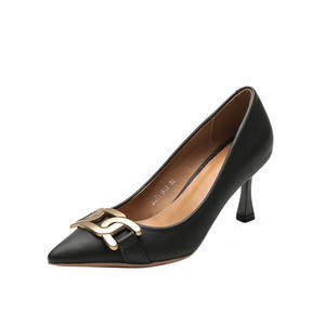 Zapatos Unisex de Tacón Bajo con Punta Puntiaguda, de Cuero Genuino, Diseño Calado, Estilo Moderno 2026, Cómodos y Resistentes al Agua - Product Image 1