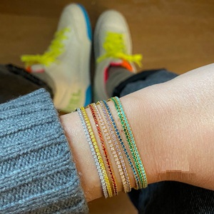 Pulsera <span class=keywords><strong>de</strong></span> cadena tipo tenis con circonitas cúbicas 5A <span class=keywords><strong>de</strong></span> colores 2026, joyería <span class=keywords><strong>de</strong></span> mano <span class=keywords><strong>de</strong></span> moda para mujer - Product Image 1