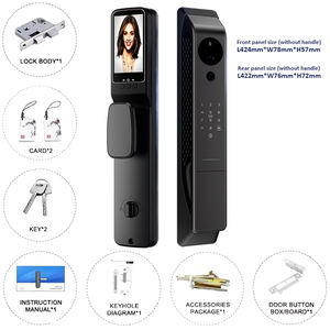 Kore Peephole dijital kamera ile biyometrik kapı kilidi alüminyum alaşım ahşap kapı Wifi/BT App parmak izi kilidi ev güvenlik için - Product Image 3