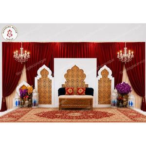 Traditional Indian Fiber Mandap <b>Wedding</b> Stage Setup with Elegant Reception Decoration for <b>Wedding</b> Ceremony Backdrop <b>Ornamental</b> - Product Image 2