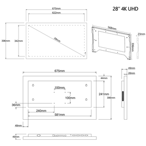 2023 NEW 28 inch thông minh ma thuật gương 4K LED <span class=keywords><strong>TV</strong></span> cho phòng tắm IP65 không thấm nước Wifi Tuner điều khiển bằng giọng nói được xây dựng trong Alexa WebOS - Product Image 2