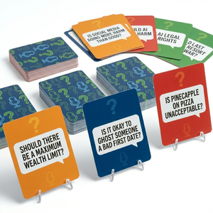 Juego de Cartas con Preguntas de Debate Personalizadas OEM, 54 Iniciadores de Conversaciones Controversias, Juego de Cartas para Fiestas de Adultos - Product Image 3