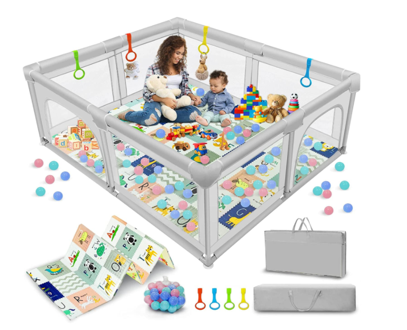 Многофункциональный современный детский манеж, большой складной Классический манеж с сеткой