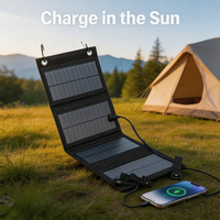 Panneau solaire pliable USB TC 30W Tricell Mono PERC (noir) avec une efficacité de 20 % et une conception légère, certifié RoHS pour le camping
