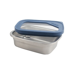 Contenedor de Alimentos Rectangular de Acero Inoxidable con Tapa de Plástico Azul Hermética a Prueba de Fugas, Lonchera de un Solo Compartimento - Product Image 6