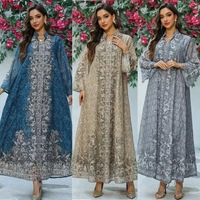Robe longue à manches longues pour femmes musulmanes, taille plus, imprimé ethnique, automne, style islamique élégant, mode décontractée