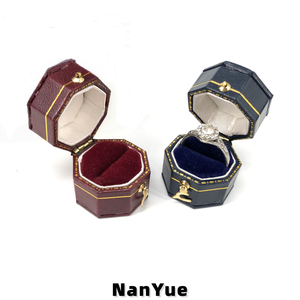 Nouvelle boîte à bagues octogonale vintage portable en papier spécial, pour fiançailles, mariage, rangement de bijoux de luxe, boîte cadeau pour bijoux - Product Image 4