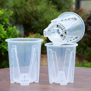 10 12 14 14 16 cm di plastica trasparente trasparente rotonda Phalaenopsis orchidee alito a fessura <span class=keywords><strong>vaso</strong></span> di orchidee da giardino - Product Image 1
