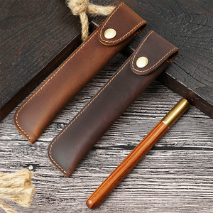 Винтажная ручная работа Ретро Crazy Horse кожа школьный держатель для ручки сумка из натуральной кожи чехол для карандашей - Product Image 1