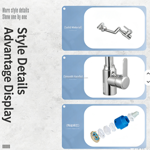 Grifo de Cocina Universal Giratorio de Latón AOWE, Moderno y Sencillo, de un Solo Orificio, con Válvula de Cerámica para Agua Fría y Caliente, Montado en el Encimera - Product Image 4
