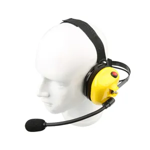 Headset headset Segurança amarelo Cancelamento de ruído Dual Ear Muff atrás do headset rádio em dois sentidos para DGP 8550