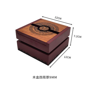 Solid Wood <b>Jewelry</b> <b>Box</b> 12X12X7.2Cm Engraved Square Elegant Gift Packaging For <b>Necklace</b> Bracelet Pendant Display - Product Image 1