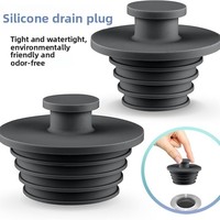Lot de 2 bouchons universels en silicone pour drain de baignoire et lavabo, couvercles de vidange pour salle de bain, baignoire, lavabo et douche