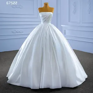 Rsm67522 2022 Baru Gaun Pengantin Elegan Elegan Putih Tanpa Lengan Satin Pearl Tube Top