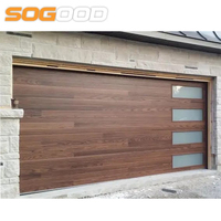 Porte de garage sectionnelle automatique design moderne 40mm d'épaisseur Acier pliable étanche Surface finie Fenêtres 40mm Couleur planche