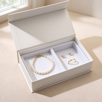 Boîte d'emballage de bijoux de luxe écologique et recyclable, kit personnalisé avec logo imprimé en quadrichromie pour collier, bague, boucles d'oreilles, coffret cadeau