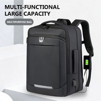 Ransel Laptop Oxford Tahan Air, Dapat Diperluas, Dilengkapi Port USB Pengisian Daya, Kapasitas Besar, Unisex, Untuk Bisnis dan Perjalanan